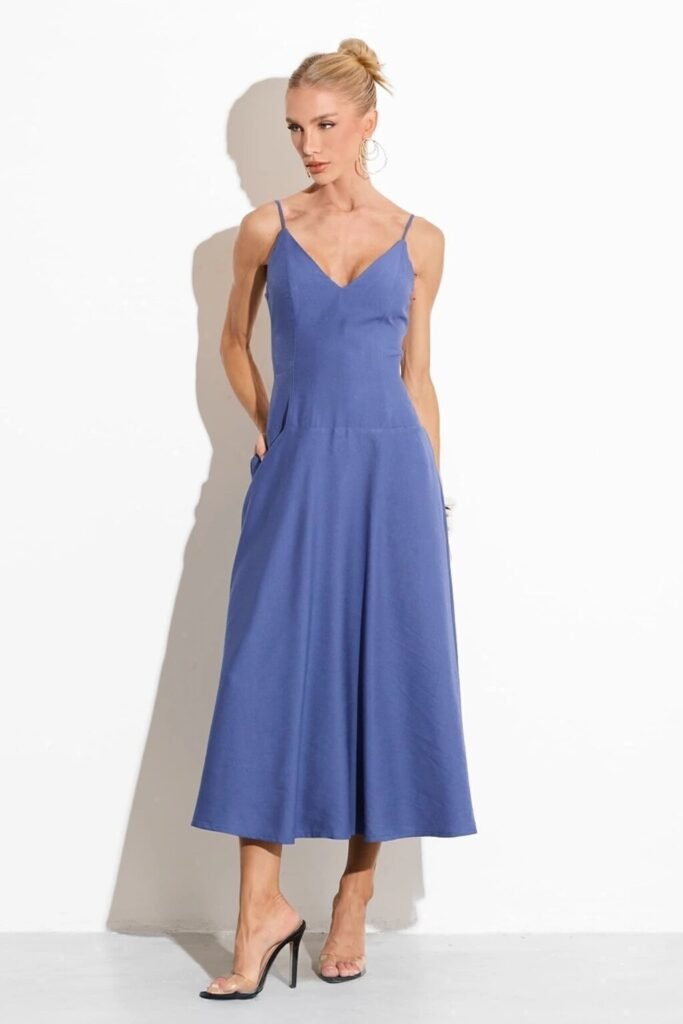 Elisandra Lined Tailored Midi Dress