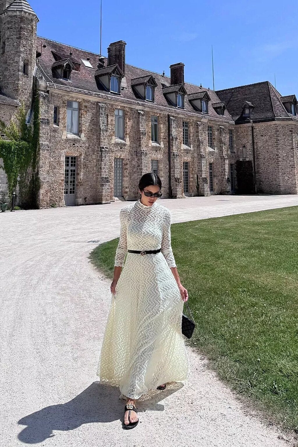 Rafaela Long-Sleeve Textured Maxi Dress